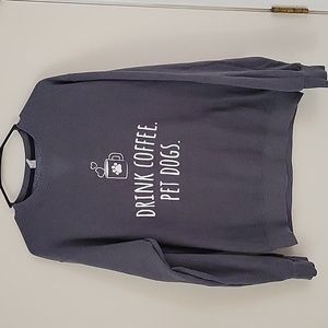 Graphic Sweater- Drink Coffee Pet Dogs - Dog Mom Simple Sweater Size Medium